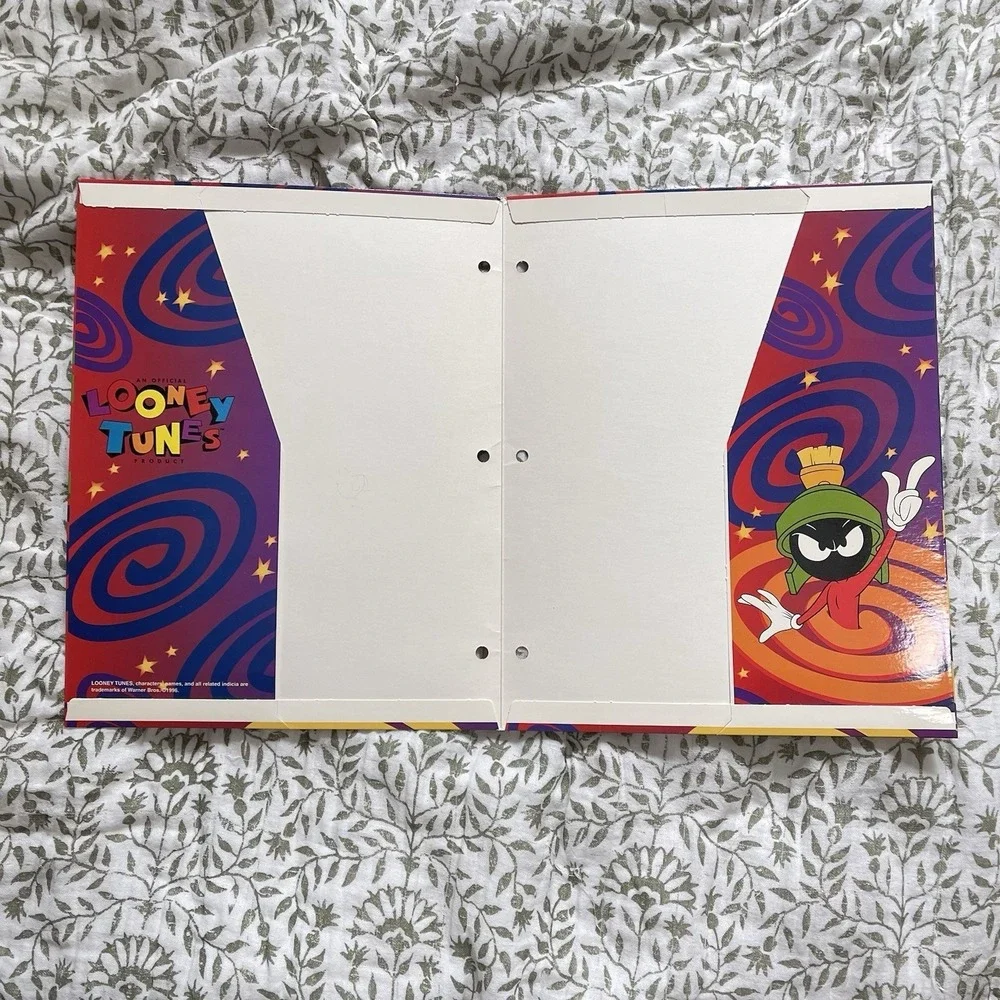 VTG 90's Looney Tunes‎ Space School Binder Folder Lot Stuart Hall Martian Alien